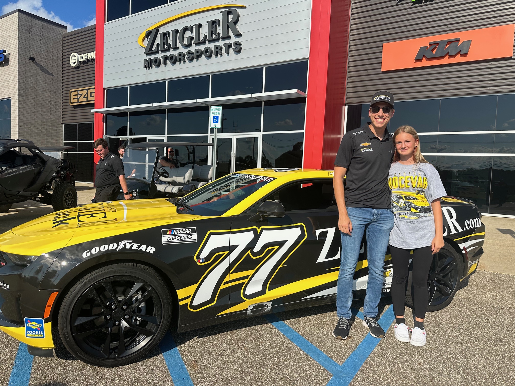 Aleigha Schwartz wins ride in the Zeigler.com No. 77 replica Camaro with Carson Hocevar